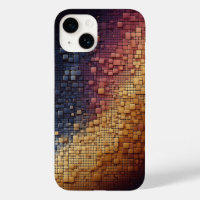 Modern 3D Geometric Blocks Gradient Navy Blue and