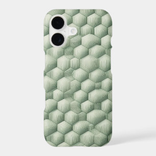 Modern 3D Geometric Hexagon Texture - Elegant Sage