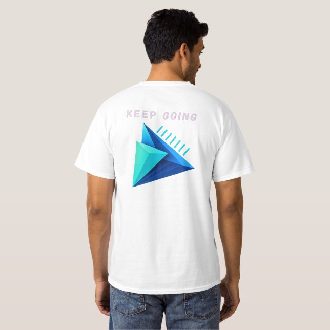 Modern 3D Geometric Keep Going T-Shirt (Back Full)