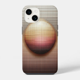 Modern 3D Geometric Sphere Gradient Sunset Tiles L iPhone 14 Case