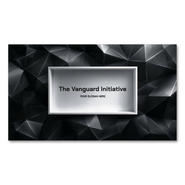 Modern 3D Low Poly Geometric Magnetic Business Card (Front)