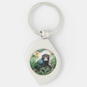 Modern 3D Monkey Animal Lover  Key Ring