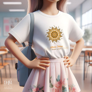 Modern 3D Orange Blush Floral Mandala Doodle Girls T-Shirt