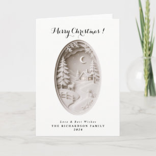 Modern 3D papercut Christmas Card