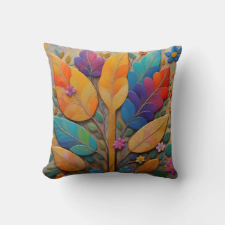 Modern 3D papercut Floral Cushion