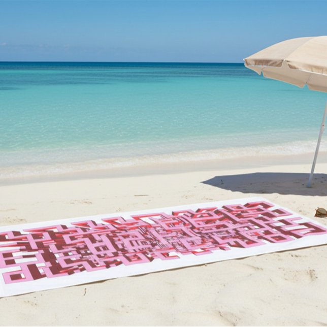 Modern 3D Pink Maze Beach Towel (Creator Uploaded)