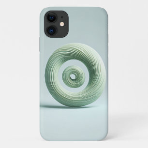 Modern 3D Spiral Torus Sculpture - Minimalist Mint Case-Mate iPhone Case
