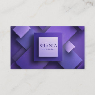 Modern 3D Textured Geometric Purple Business Card