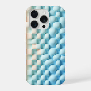 Modern 3D Wavy Blue & Cream Phone Case - Fluid Geo