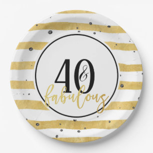 Modern 40 and Fabulous 40th Birthday Party Plates