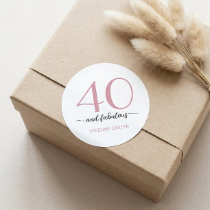 Modern 40 and Fabulous Bold 40th Birthday Party Classic Round Sticker
