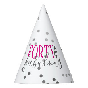 Modern 40 & Fabulous 40th Birthday Paper Hats