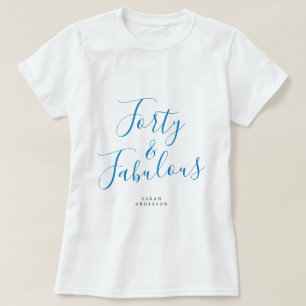 Modern 40 Fabulous Custom Name 40th Birthday Gift T-Shirt