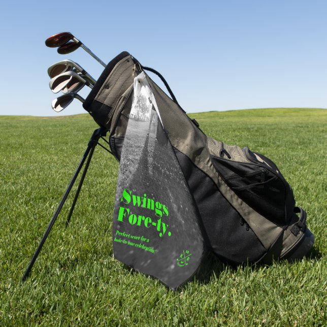 Modern 40th 50th Birthday Father's day Golf Dad Towel (Green)