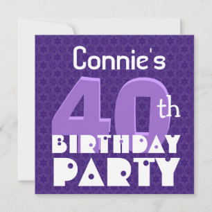 Modern 40th Birthday Party Blue Template S300