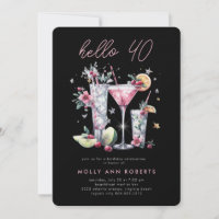 Modern 40th Birthday Party Invitation 