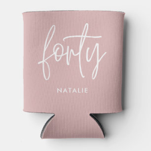 Modern 40th birthday simple stylish elegant script can cooler