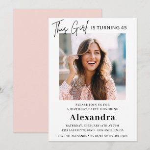 Modern 45th birthday invitations Photo Elegant