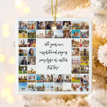 Modern 48 Photo Collage Custom Quote Ceramic Ornament<br><div class="desc">Create your own personalised quote ornament featuring 48 of your pictures alongside custom text in elegant script calligraphy. All text and colours and can be adjusted to your liking in this design.</div>
