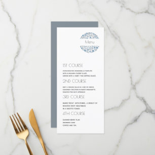 Modern 4 Course Floral Wedding Menu