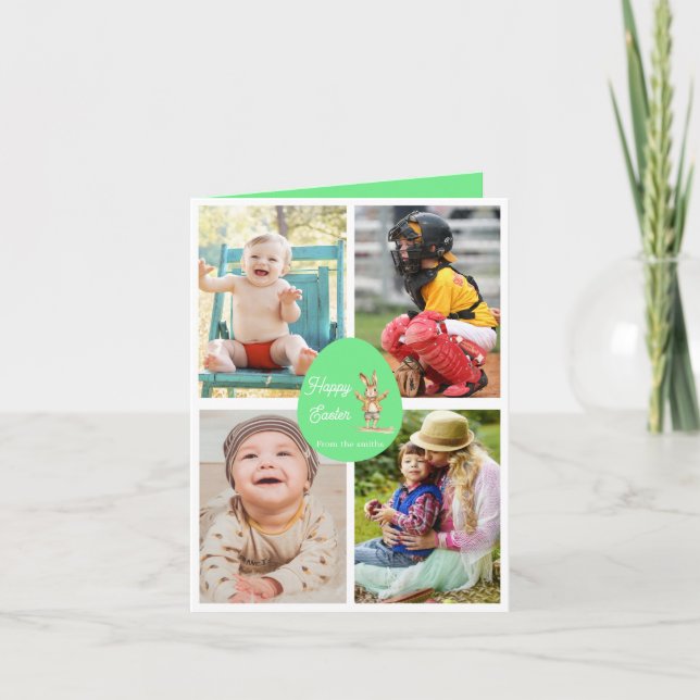 Modern 4 image easter  holiday card (Front)