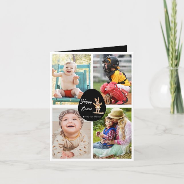 Modern 4 image easter  holiday card (Front)