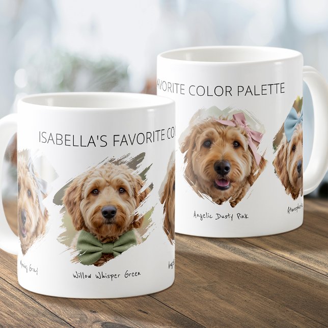 Modern 4 Photo Brushstroke Pet Colour Palette Coffee Mug (Creator Uploaded)