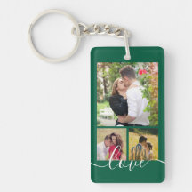 Modern 4 Photo Collage Love Script Keepsake