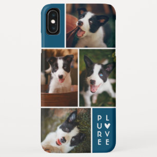 Modern 4 Photo Collage Pure Love Blue Case-Mate iPhone Case