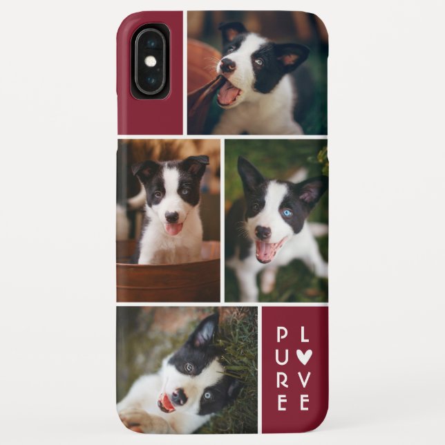Modern 4 Photo Collage | Pure Love | Cranberry Case-Mate iPhone Case (Back)