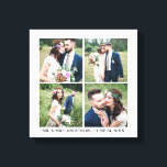 Modern 4 Photo Collage Wedding Canvas Print<br><div class="desc">Modern 4 Photo Collage Wedding Canvas Print</div>