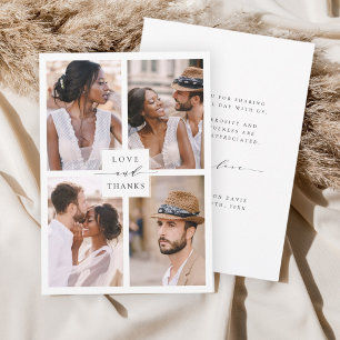 Modern 4 Photo Collage Wedding  Thank You Card