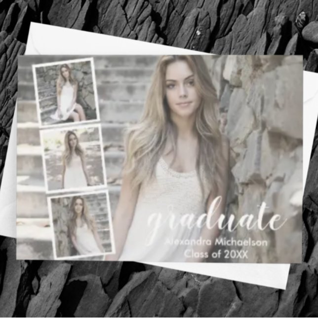 Modern 4 Photo Graduation Announcement (Creator Uploaded)