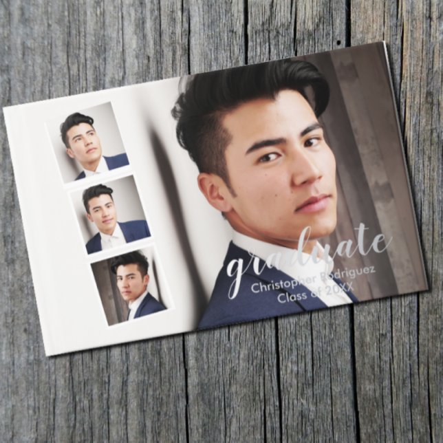Modern 4 Photo Graduation Guest Book (Creator Uploaded)