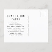 Modern 4 Photo Graduation Party Invitation Postcard (Back)