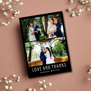  Modern 4 Photo Wedding Thank You 