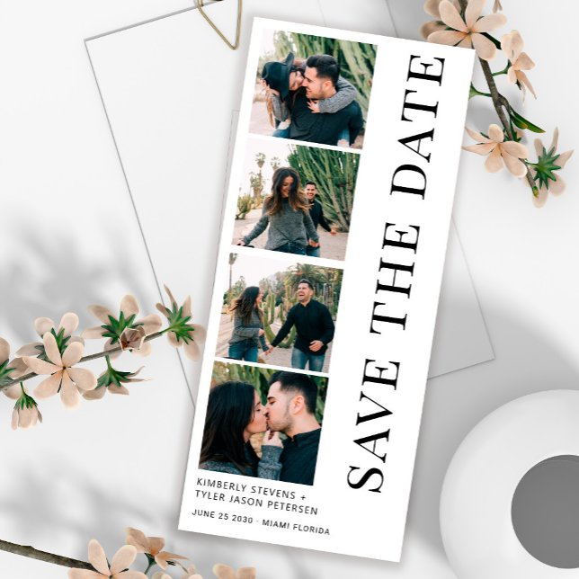 Modern 4 photos bookmark wedding save the date (Creator Uploaded)