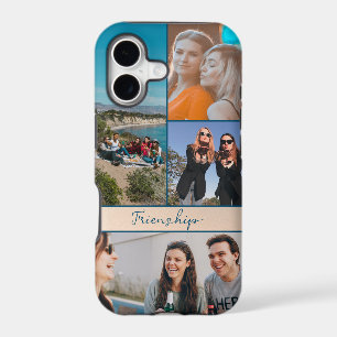 Modern 4 Photos friends Collage iPhone Case