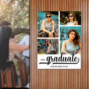 Modern 4 Photos Graduation Party Poster