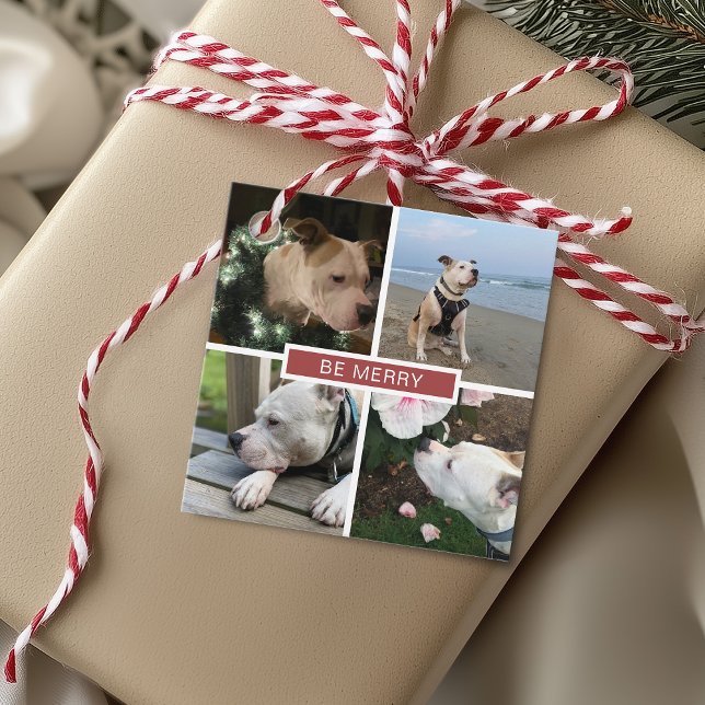 Modern 4 Photos Grid Favour Tags (Modern 4 Photos Grid Favor Tags)