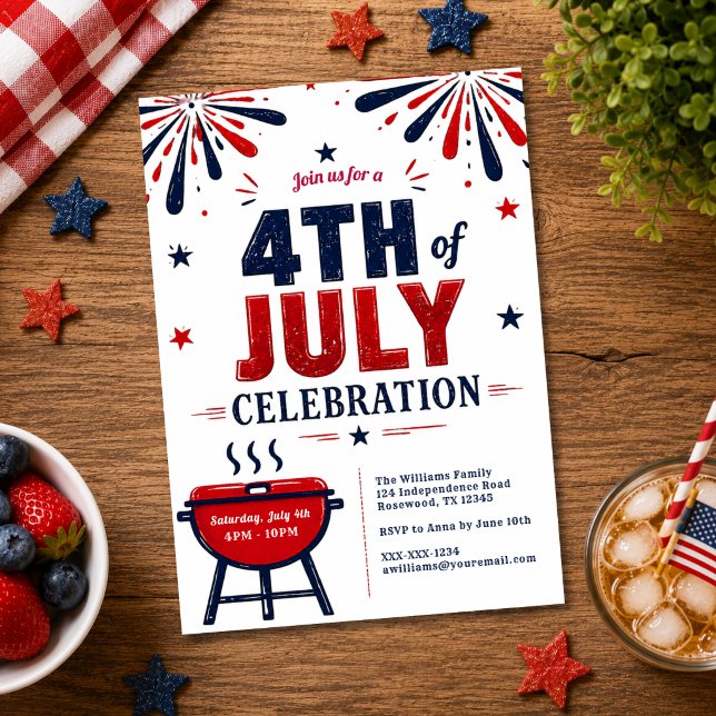 Modern 4th of July Celebration Invitation (Creator Uploaded)