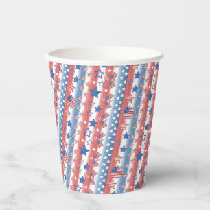 Modern 4th of July Stars & Flag Party Patriotic Paper Cups
