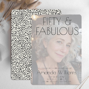 Modern 50 and Fabulous Photo Birthday Invitation