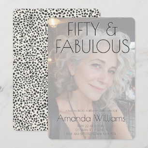 Modern 50 and Fabulous Photo Birthday Invitation