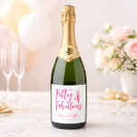 Modern 50 and Fabulous Pink 50th Birthday Party Sparkling Wine Label<br><div class="desc">Fifty and Fabulous script minimal pink modern 50th sparkling wine bottle label that you can personalize for your fiftieth birthday party celebration. The words "Fifty and Fabulous" are set using popular typography. The text colors can be changed using the edit menu.</div>