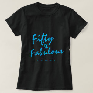Modern 50 Fabulous Custom Name 50th Birthday Gift T-Shirt