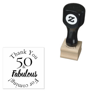 Modern 50 & Fabulous Favour Message Design Rubber Stamp