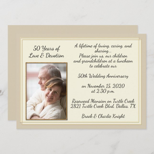 Modern 50th Anniversary Celebration Invitation (Front/Back)