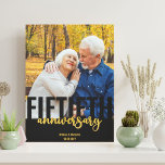 Modern 50th Anniversary Golden Wedding Photo Canvas Print<br><div class="desc">Create your own unique 50th Wedding Anniversary gallery wrapped canvas. The photo template is ready for you to upload your picture (which is displayed in square format) and you can further personalise with your names and wedding date. The design features modern oversized typography and brush script in black and gold....</div>