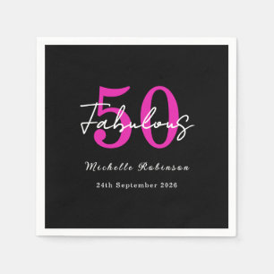 Modern 50th Birthday 50 and Fabulous Party Napkin